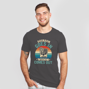 bourbon wisdom gray shirt